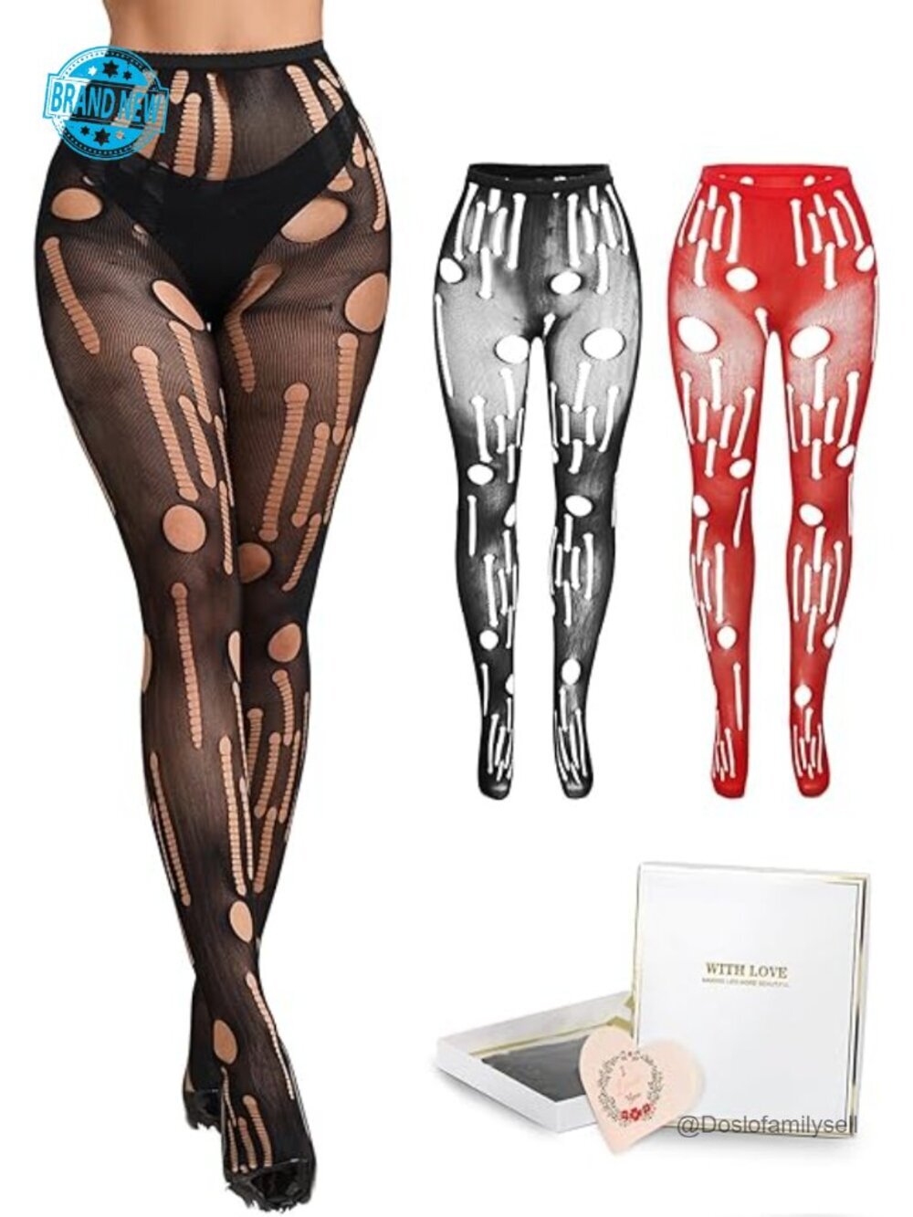 High Waisted Fishnet Tights Sheer Ripped Holes Stockings Pantyhose